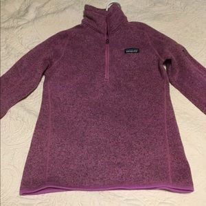 Pink Patagonia 1/4 zip pullover sweater